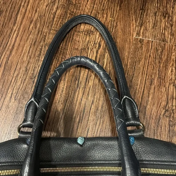 Tehra B polka dot Black Leather Handbag - Picture 6 of 9